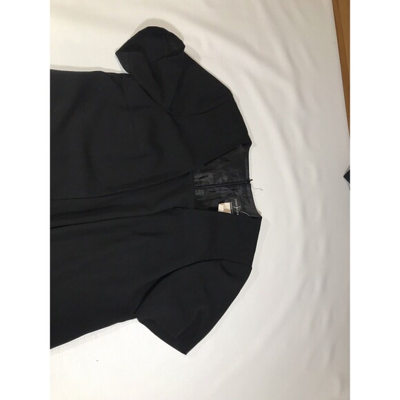 John Roberts Short Sleeve Square Neck Stretch Sheath Black Midi Dress Sz 16w P - Picture 3 of 6